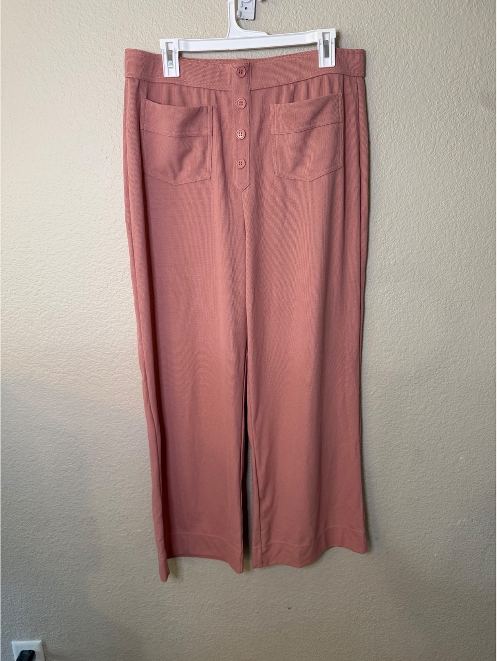 Halara XL Regular Waffle Button Work Pant in Rose Tan
